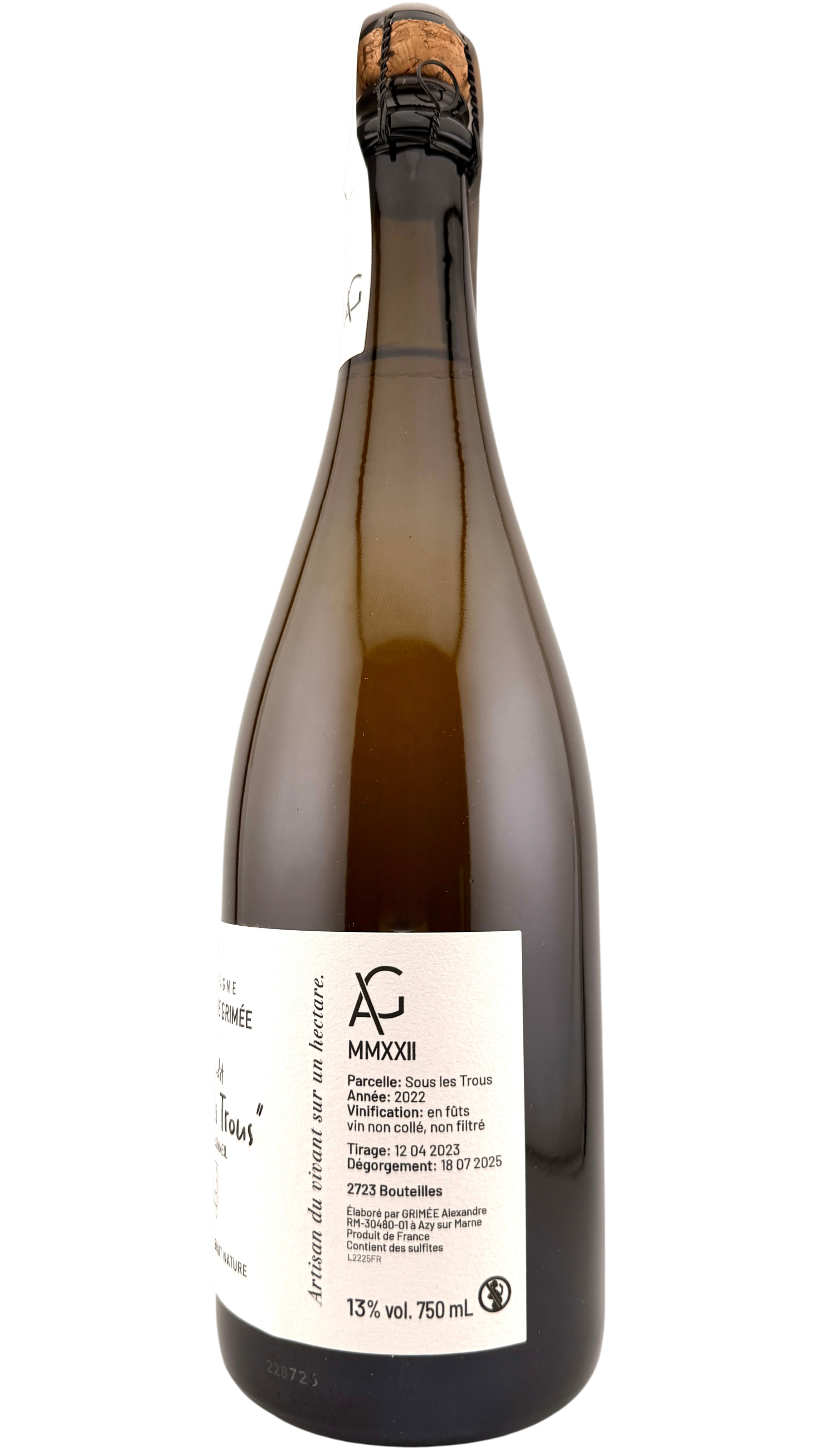 Champagne Sous les Trous Alexandre Grimée