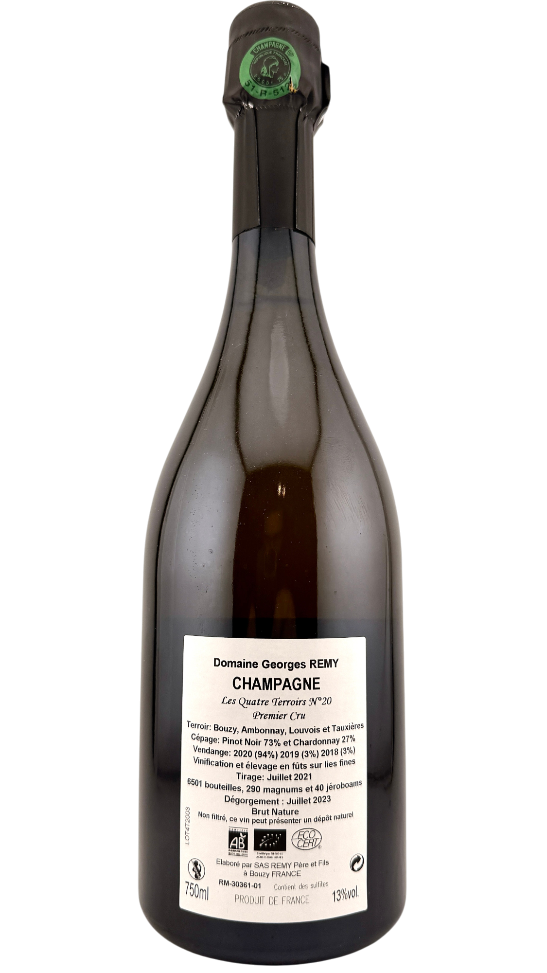 Champagne extra-brut premier cru "Les Quatre Terroirs"