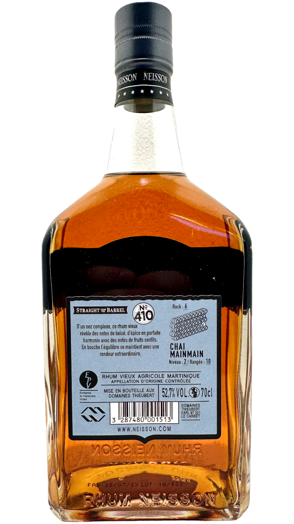 Rhum Neisson Straight from the barrel N410 Chai Mainmain Rhum martinique
