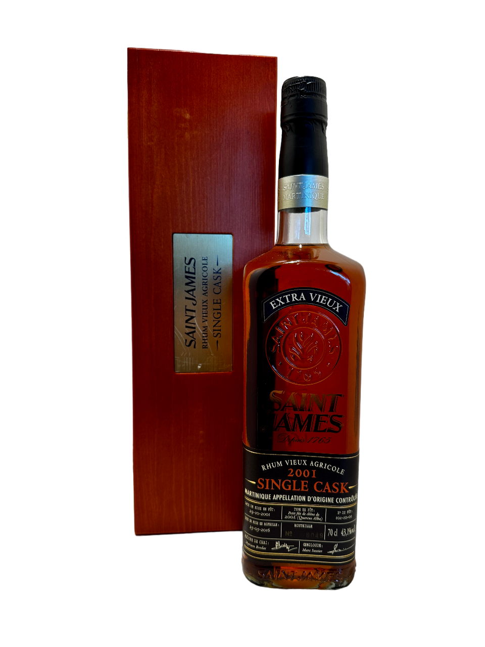 goldener Rum agricole amber Rum Spirituose Spirituosen martinique Rum vieux agricole saint james single cask 2001 extra vieux