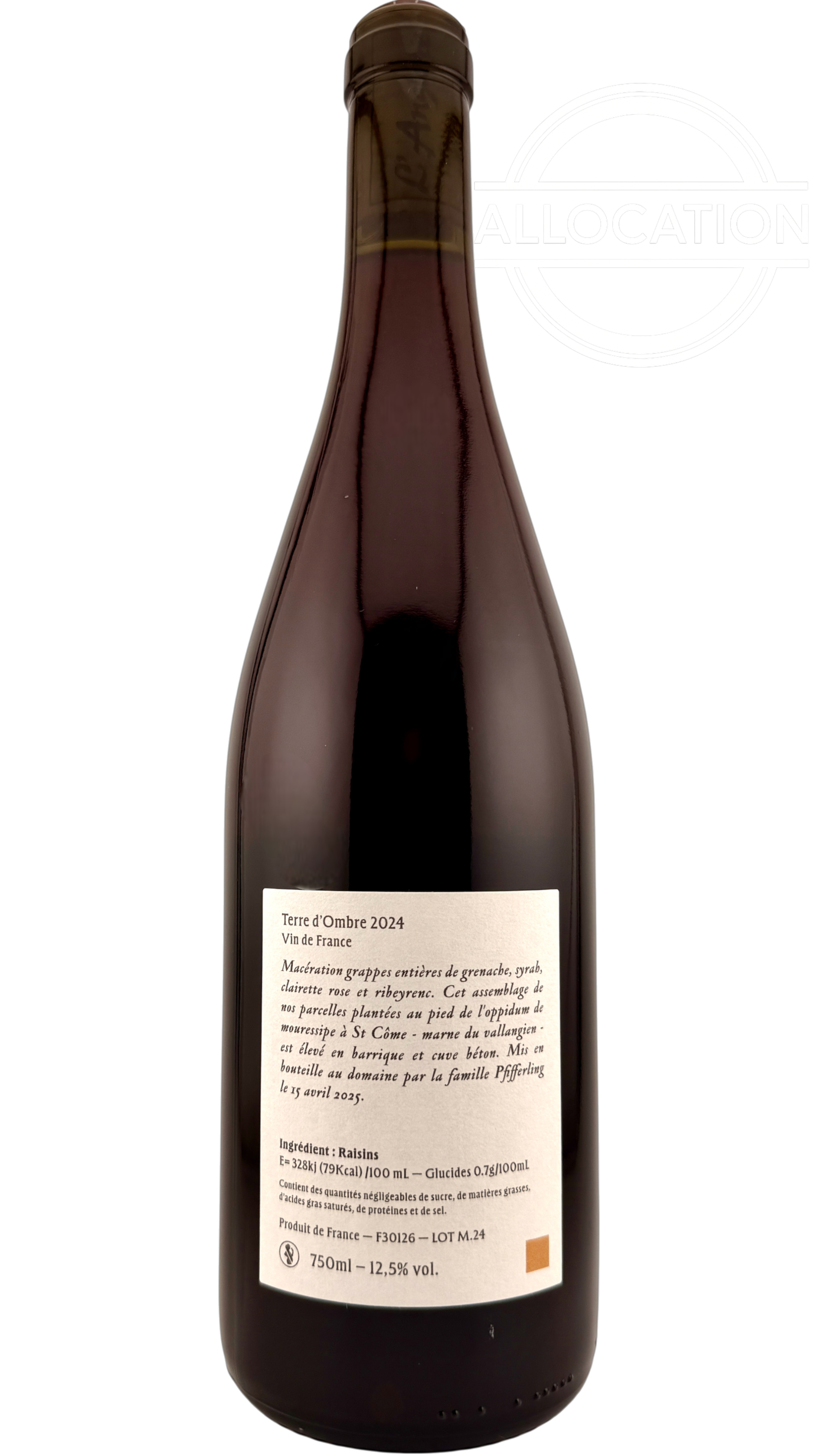 Vin de France Terre d'ombre Domaine l'anglore