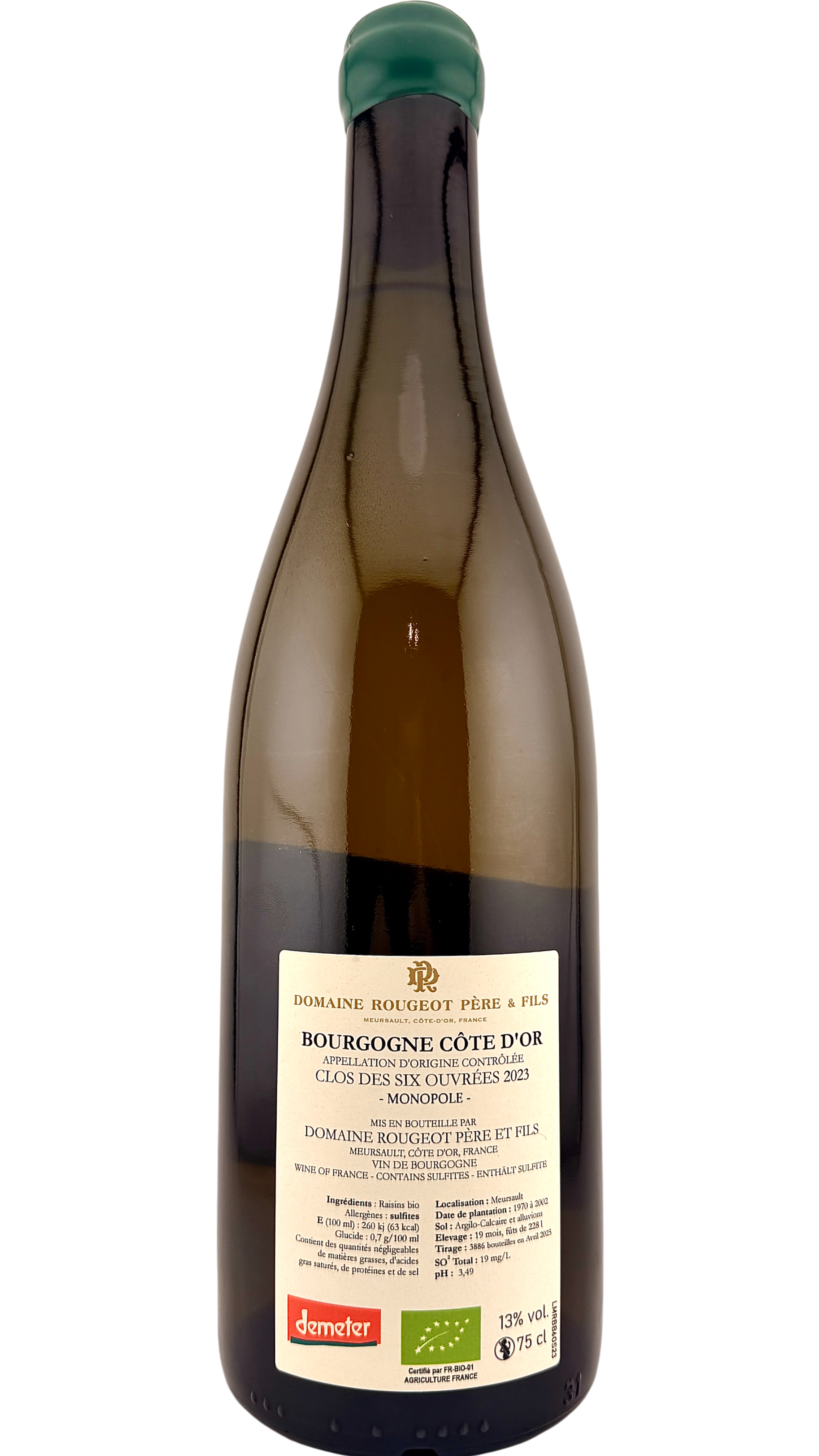 Bourgogne côte d'or Clos des six ouvrées Les plumes Domaine Rougeot