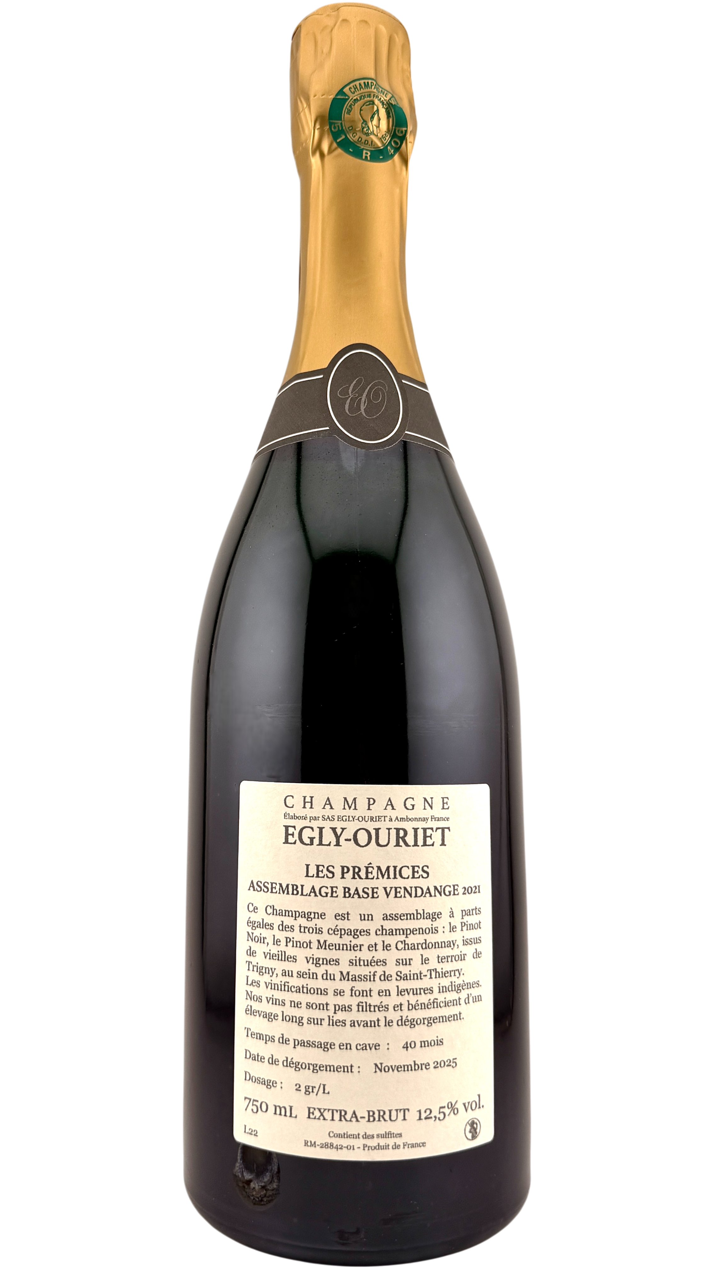 Champagne Les Prémices Egly Ouriet  vin blanc effervescent sparkling wine pinot noir pinot meunier chardonnay bio biodynamie organic wine natural wine  vin naturel 
