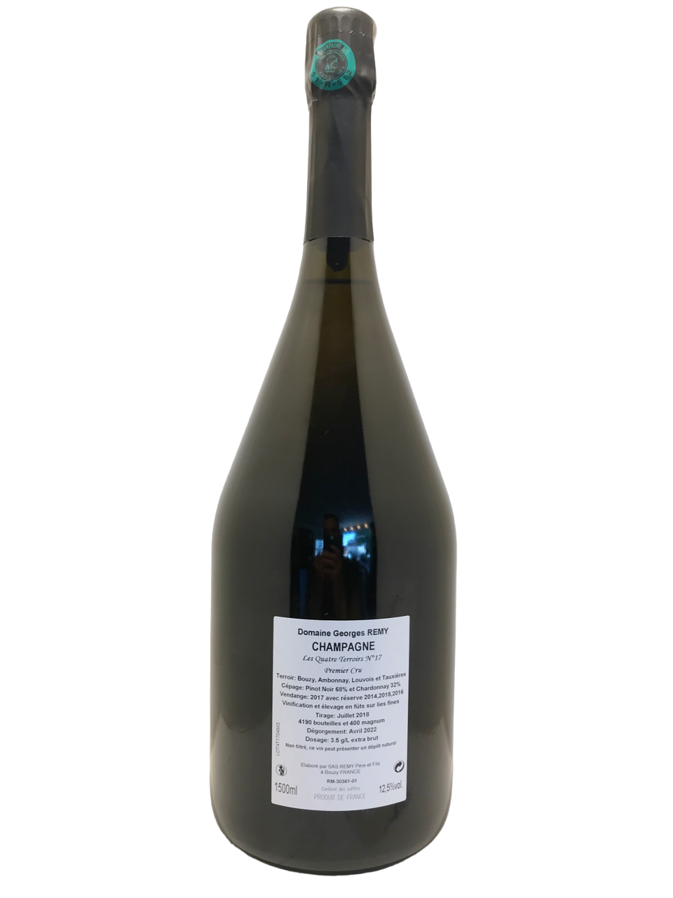 mousserende vin champagne mousserende vin økologisk biodynamisk nature naturvin økologisk artisan vigneron champagne chardonnay pinot noir pinot meunier georges remy champagne extra brut premier cru les quatre terroirs n°17 magnum